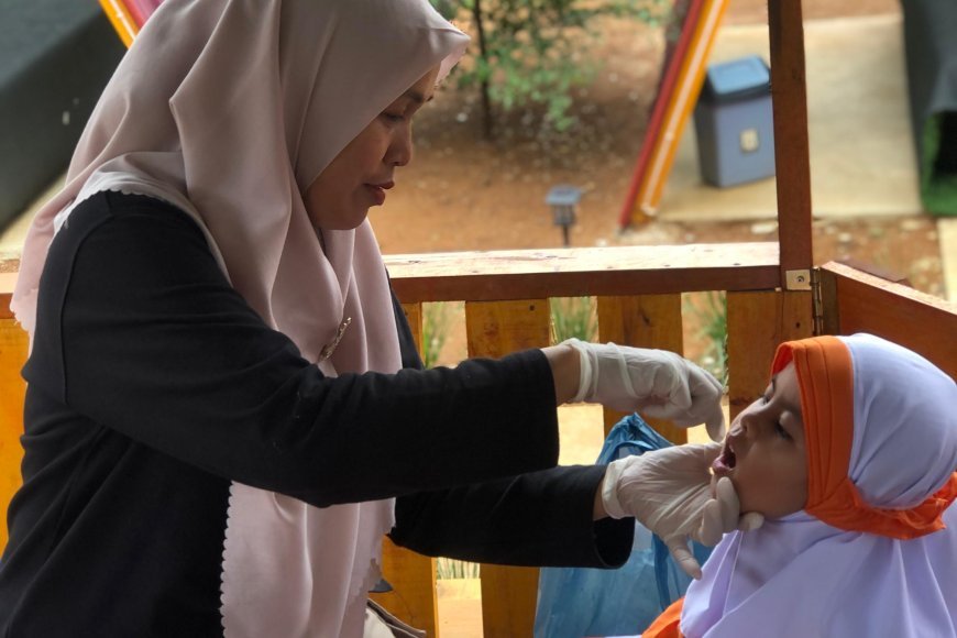 Puskesmas Sijunjung Laksanakan PIN Polio di SD dan TK Akhlak Cendekia Muslim, Jumat 23 Agustus 2024